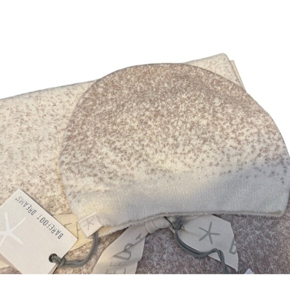 Barefoot Dreams CozyChic Lite Confetti Scarf and Beanie Set Cream-Taupe NWT - Picture 3 of 3